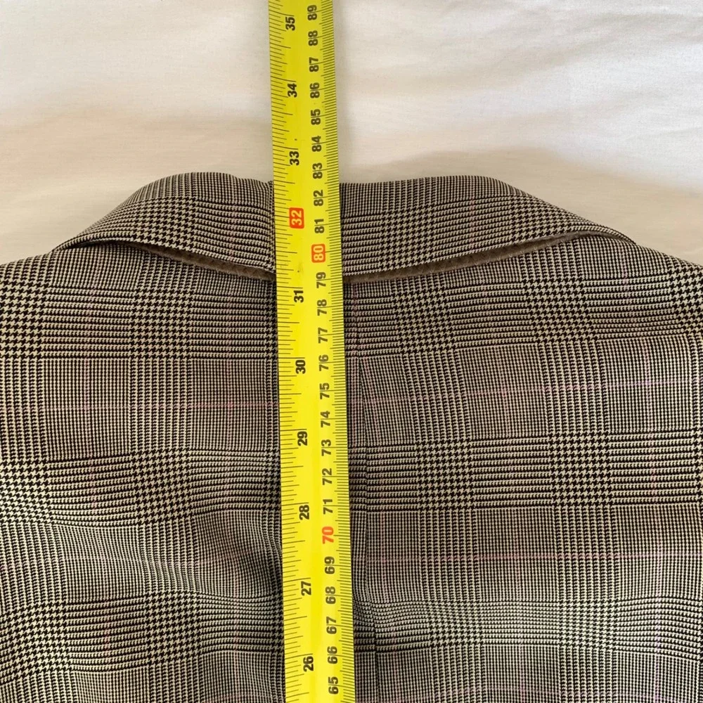 Ralph Lauren Mens‎ Glen Plaid Wool Suit 44R Brown Pink Check 2 Button Dillards